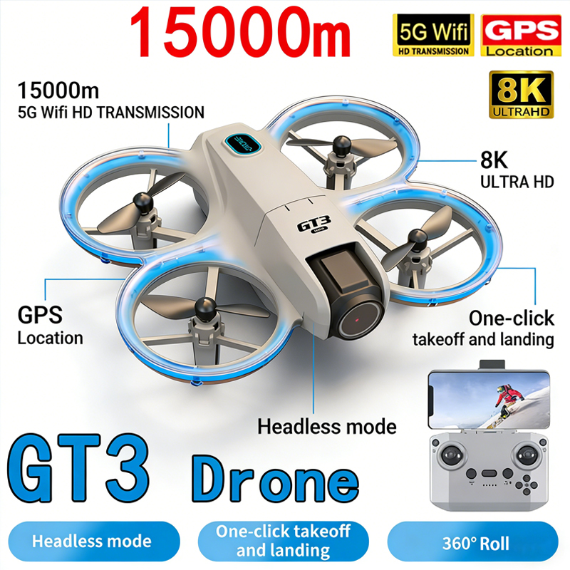Drone Kit Tricopter - طائرة هليكوبتر GT3 MAX جديدة 8K